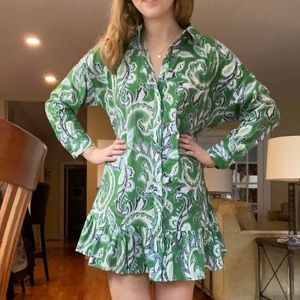 Zara Collared Dress with Tie Waist!